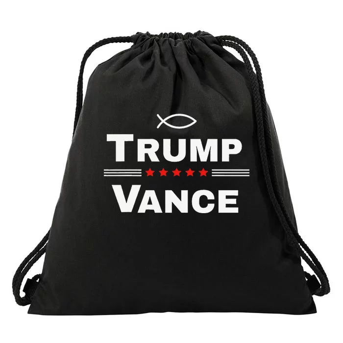 Christian Trump Vance 24 Campaign Drawstring Bag