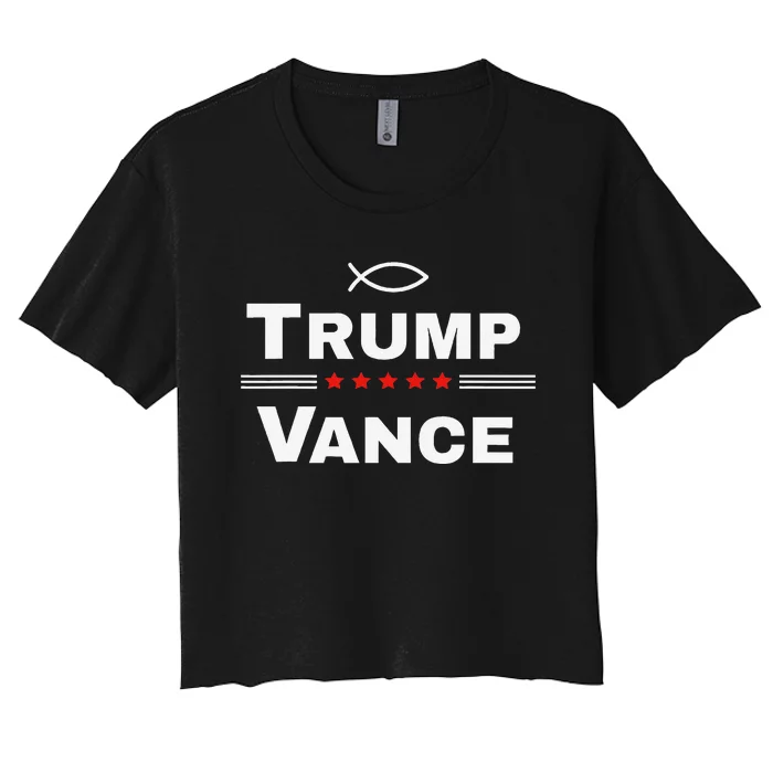 Christian Trump Vance 24 Campaign Women's Crop Top Tee