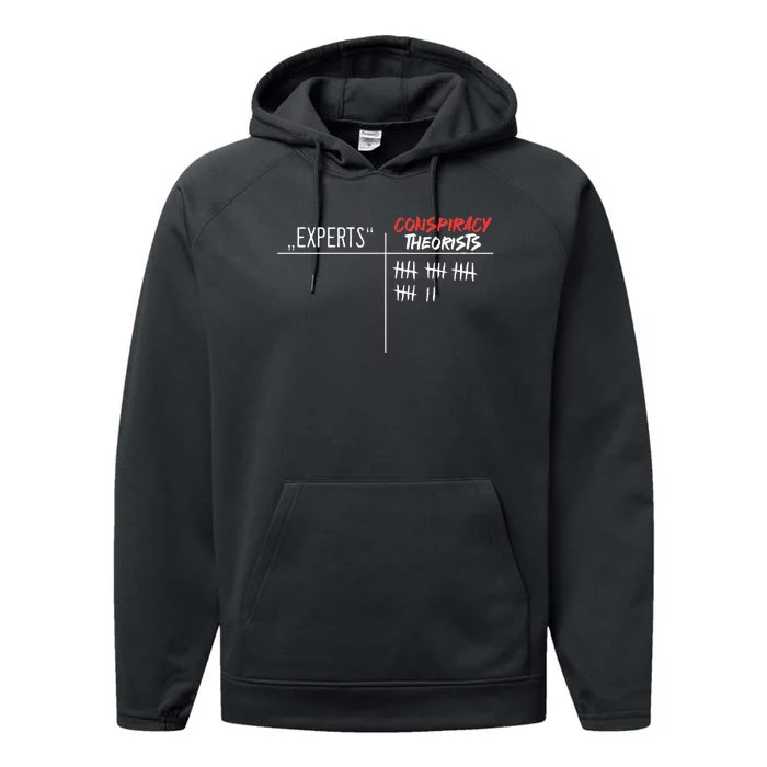 Conspiracy Theorist Vs. Experts Conspiracy Theory Performance Fleece Hoodie