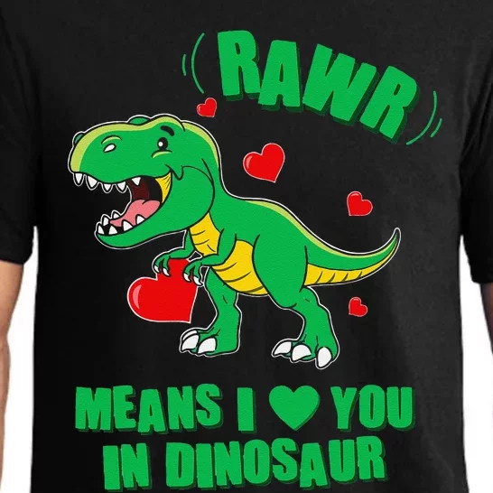 Cute TRex Valentines Day Pajamas Rawr Mean In Dinosaur Pajama Set