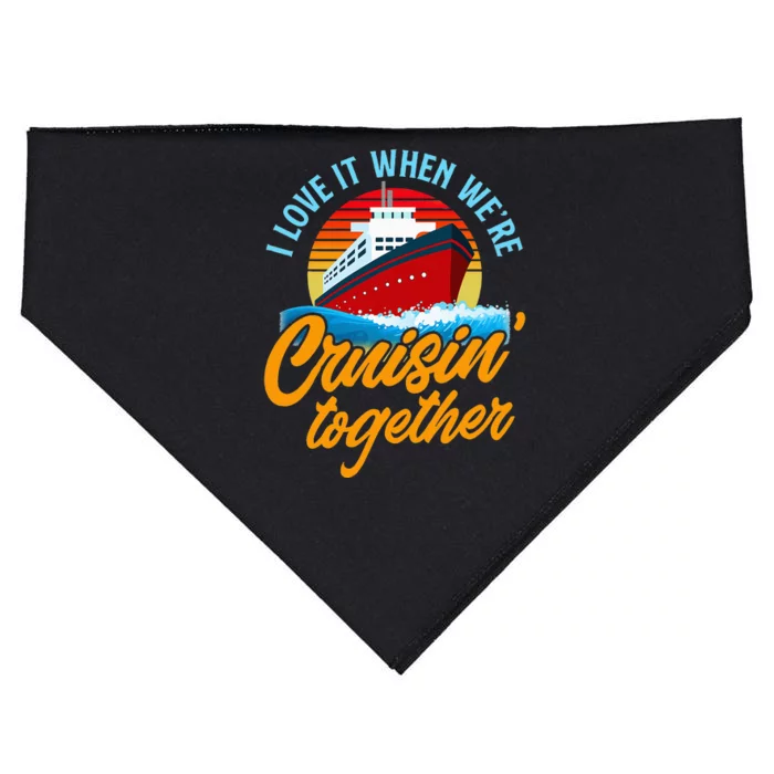 Cruising Together Vintage Funny Cruise Couple USA-Made Doggie Bandana