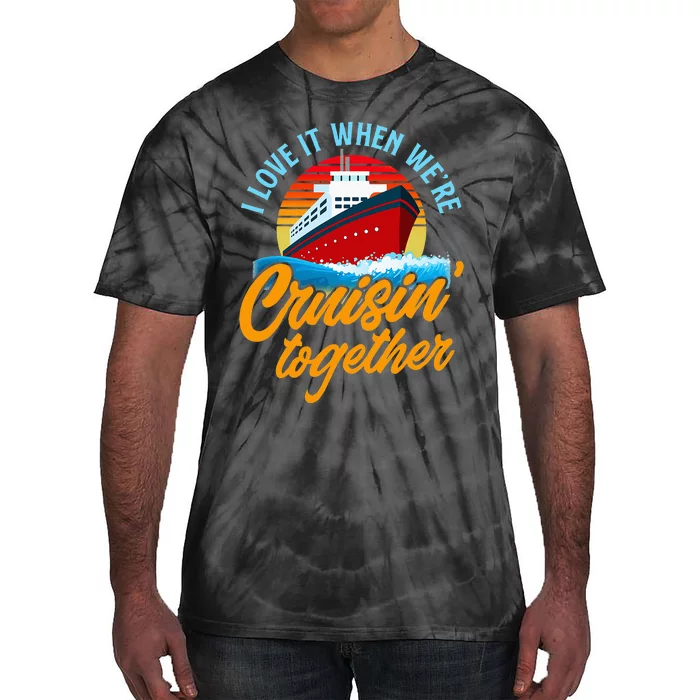 Cruising Together Vintage Funny Cruise Couple Tie-Dye T-Shirt