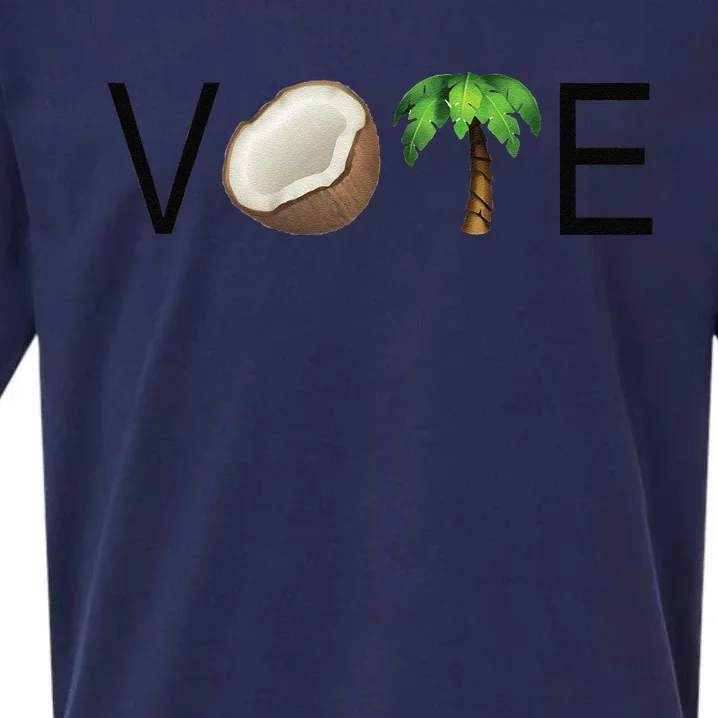 Coconut Tree Vote Funny Kamala Sueded Cloud Jersey T-Shirt