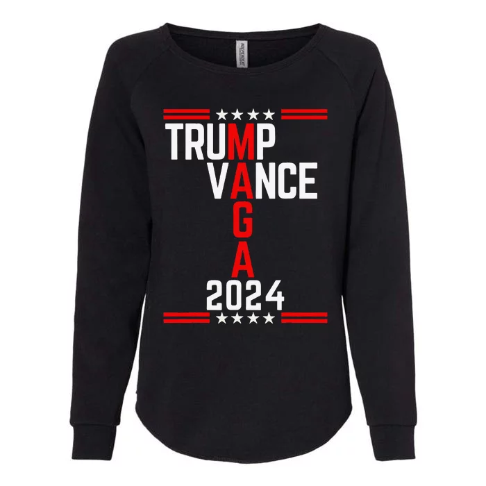 Classic Trump Vance 2024 Retro Stripe Trump Jd Vance Maga Womens California Wash Sweatshirt