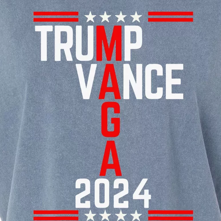 Classic Trump Vance 2024 Retro Stripe Trump Jd Vance Maga Garment-Dyed Women's Muscle Tee