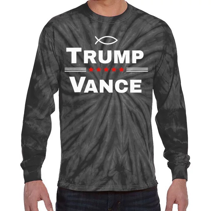 Christian Trump Vance 24 Campaign Tie-Dye Long Sleeve Shirt