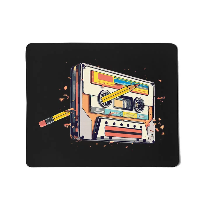 Cassette Tape Vintage Pencil 70s 80s 90s Classic Music Mousepad