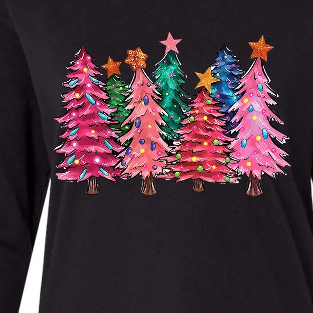 Christmas Tree With Led Light Pine Tree Xmas Light Camping Womens Cotton Relaxed Long Sleeve T-Shirt