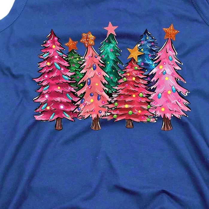 Christmas Tree With Led Light Pine Tree Xmas Light Camping Tank Top