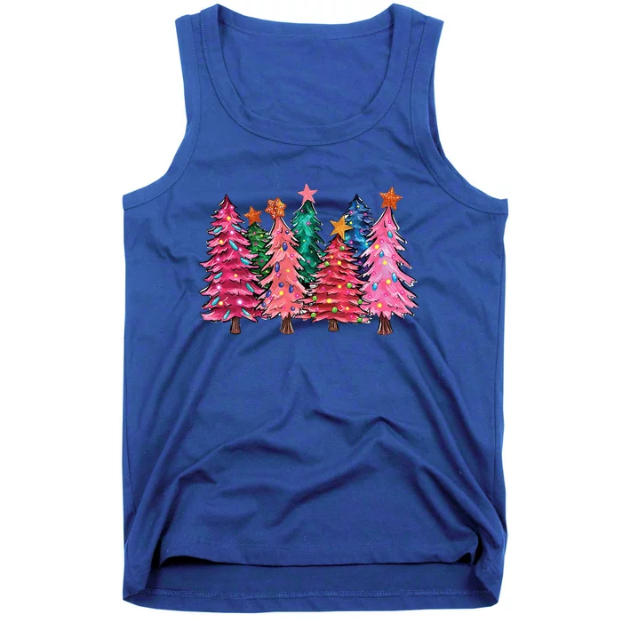 Christmas Tree With Led Light Pine Tree Xmas Light Camping Tank Top