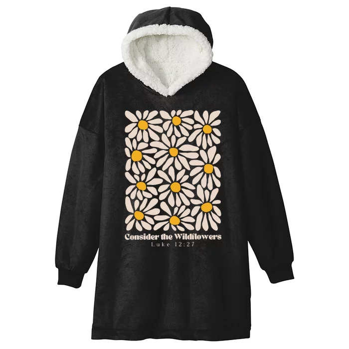 Consider The Wildflowers Retro Christian Jesus Hooded Wearable Blanket