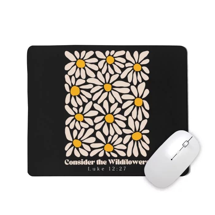 Consider The Wildflowers Retro Christian Jesus Mousepad