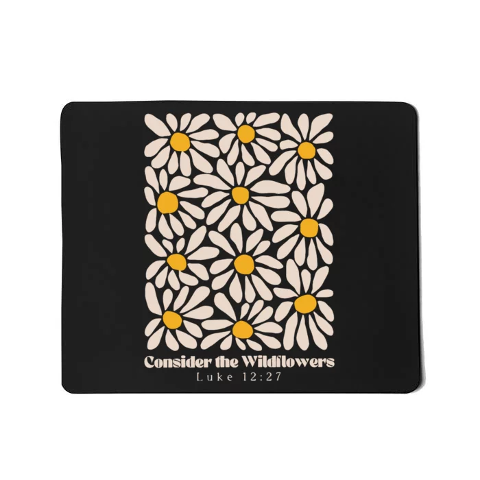 Consider The Wildflowers Retro Christian Jesus Mousepad