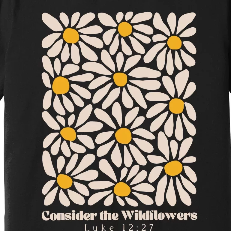 Consider The Wildflowers Retro Christian Jesus Premium T-Shirt