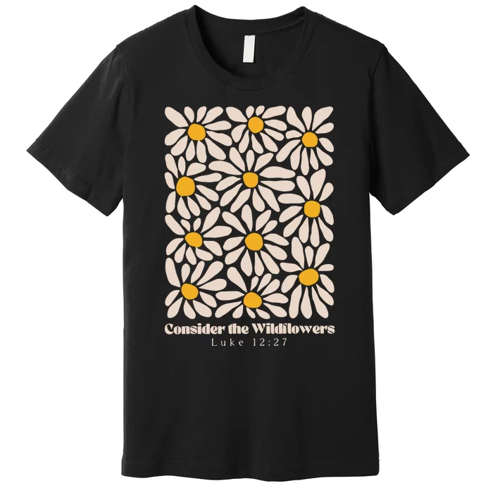 Consider The Wildflowers Retro Christian Jesus Premium T-Shirt