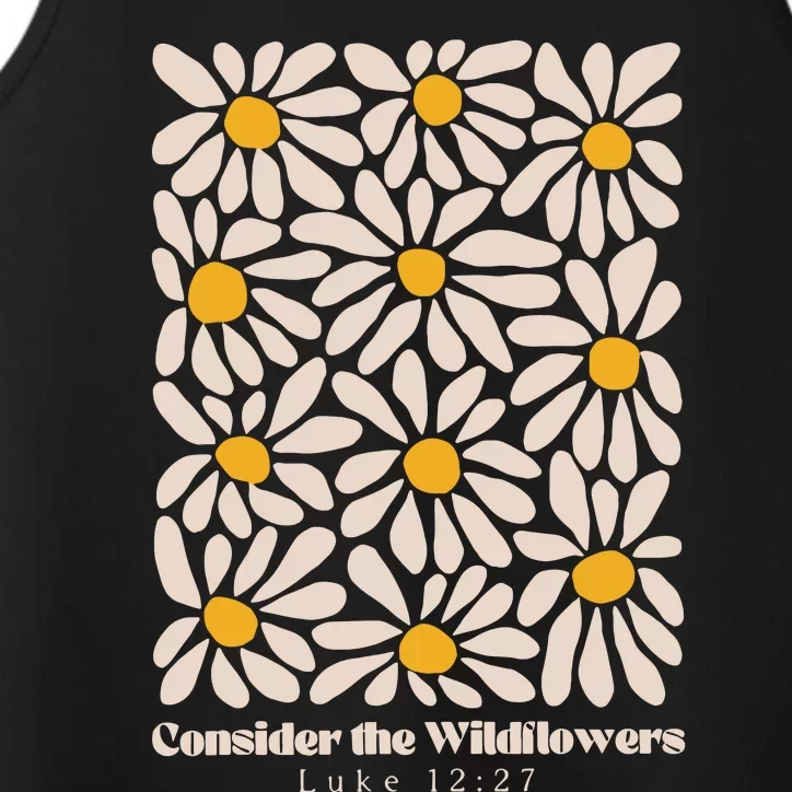 Consider The Wildflowers Retro Christian Jesus Performance Tank