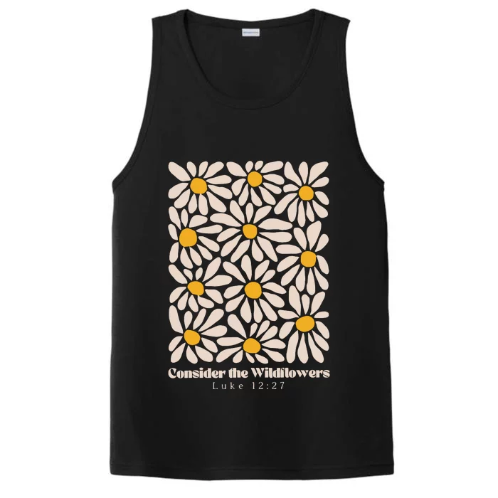 Consider The Wildflowers Retro Christian Jesus Performance Tank