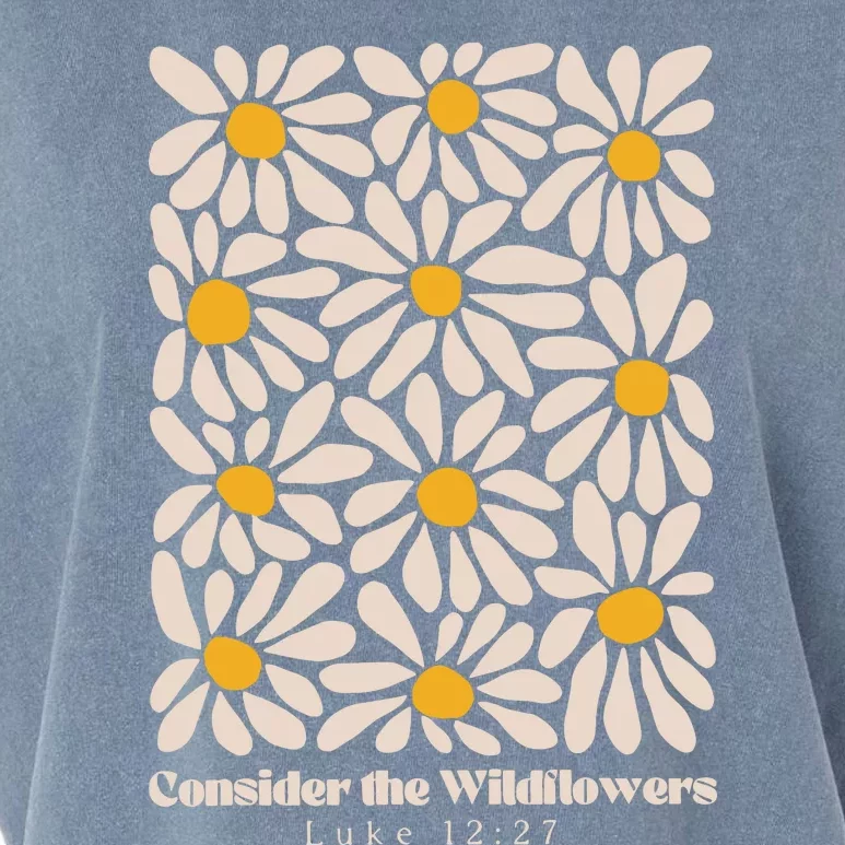 Consider The Wildflowers Retro Christian Jesus Garment-Dyed Women's Muscle Tee