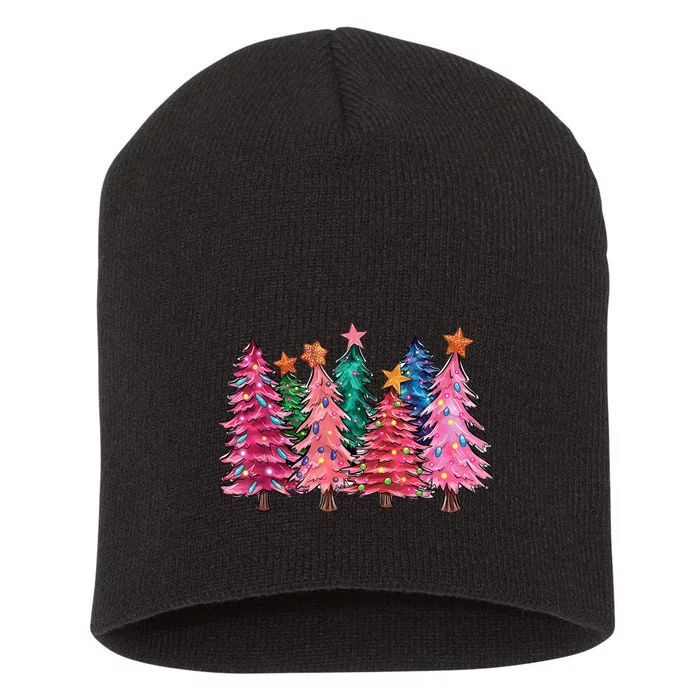 Christmas Tree With Led Light Pine Tree Xmas Light Camping Short Acrylic Beanie