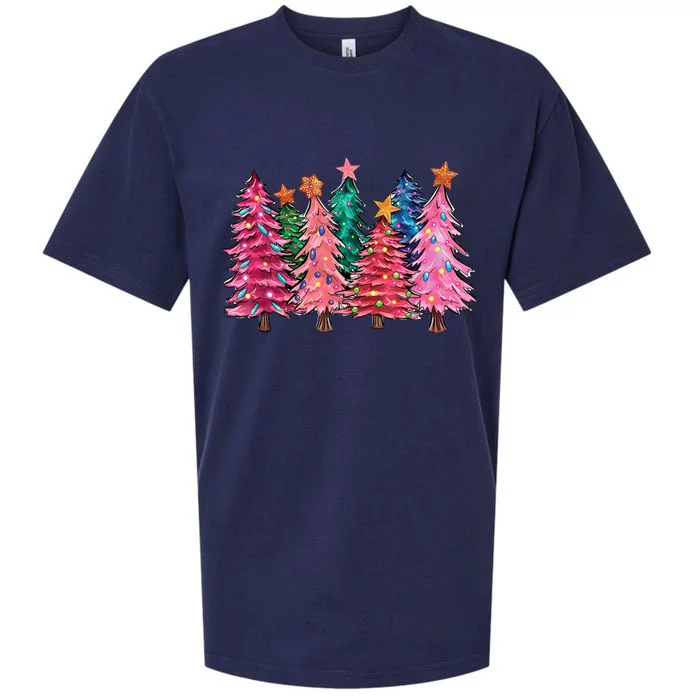 Christmas Tree With Led Light Pine Tree Xmas Light Camping Sueded Cloud Jersey T-Shirt