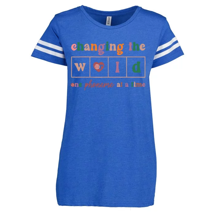 Changing The World One Phoneme At A Time Phonics Teacher Enza Ladies Jersey Football T-Shirt