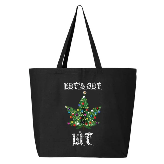 Christmas Tree Weed Leaf Pot Marijuana Thc Gift 25L Jumbo Tote