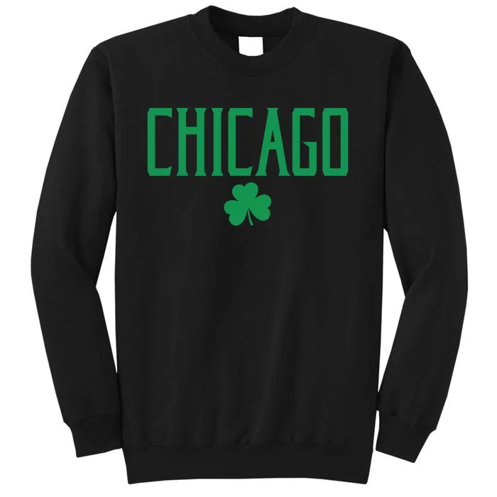 Chicago Text With Irish Shamrock Green Print Gift Sweatshirt