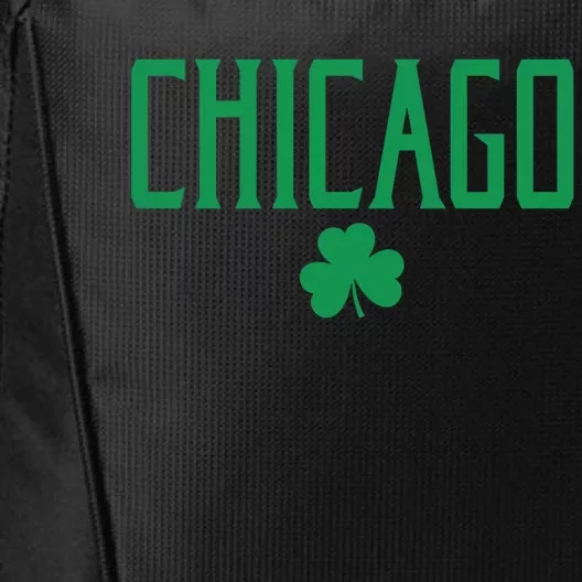 Chicago Text With Irish Shamrock Green Print Gift City Backpack