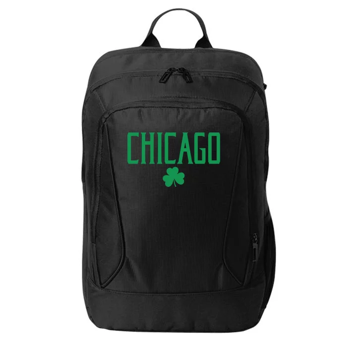 Chicago Text With Irish Shamrock Green Print Gift City Backpack