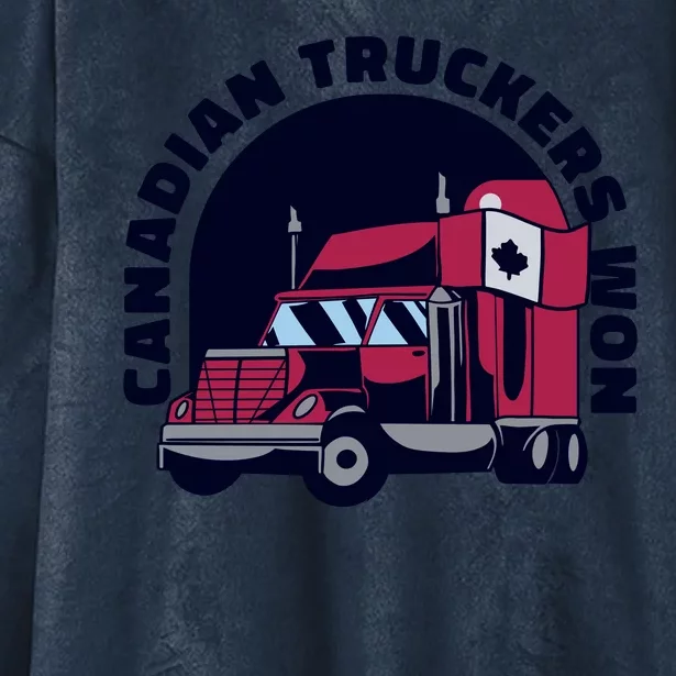 Canadian Truckers Won Freedom Convoy Hooded Wearable Blanket