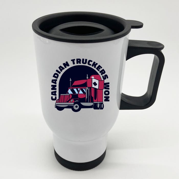 Canadian Truckers Won Freedom Convoy Front & Back Stainless Steel Travel Mug