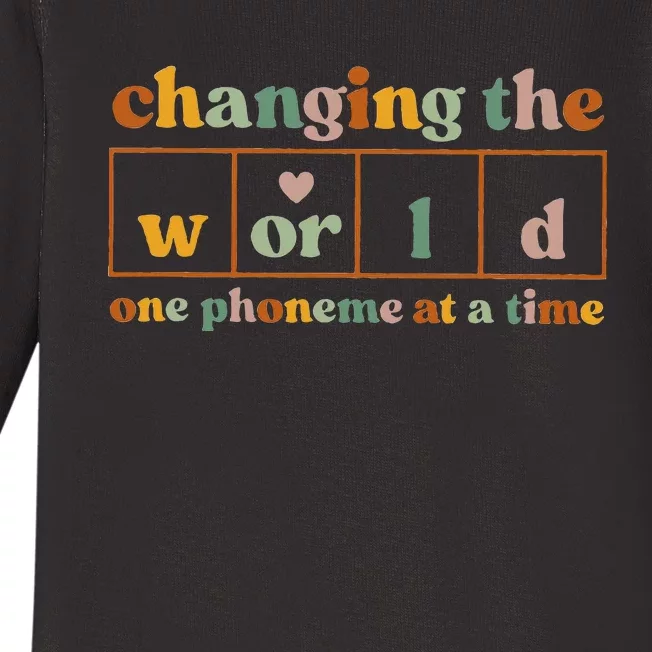 Changing The World One Phoneme At A Time Dyslexia Teacher Baby Long Sleeve Bodysuit