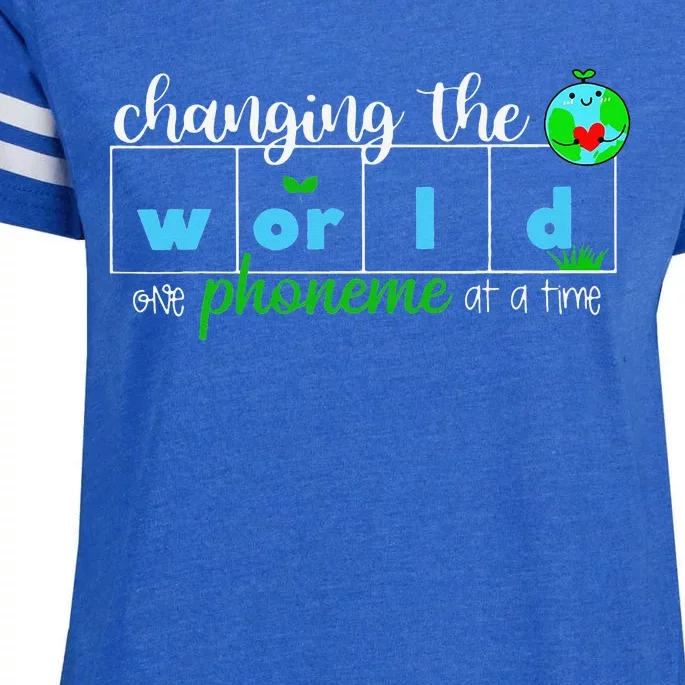 Changing The World One Phoneme At A Time Teacher Enza Ladies Jersey Football T-Shirt