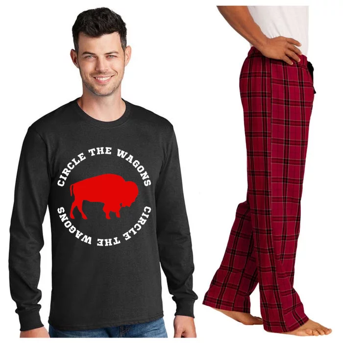 Circle the Wagons Buffalo Football Fan Long Sleeve Pajama Set