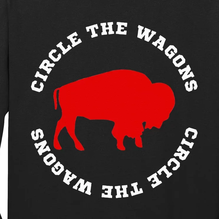 Circle the Wagons Buffalo Football Fan Tall Long Sleeve T-Shirt