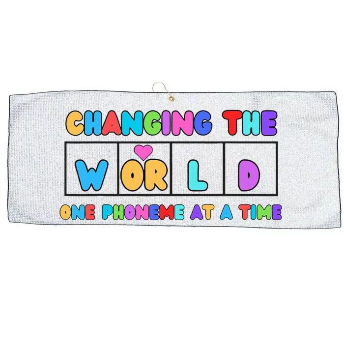 Changing The World One Phoneme At A Time Large Microfiber Waffle Golf Towel