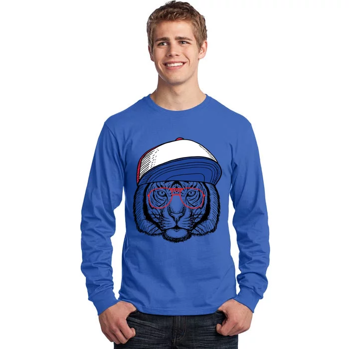 Cute Tiger With Glasses Meaningful Gift Tall Long Sleeve T-Shirt