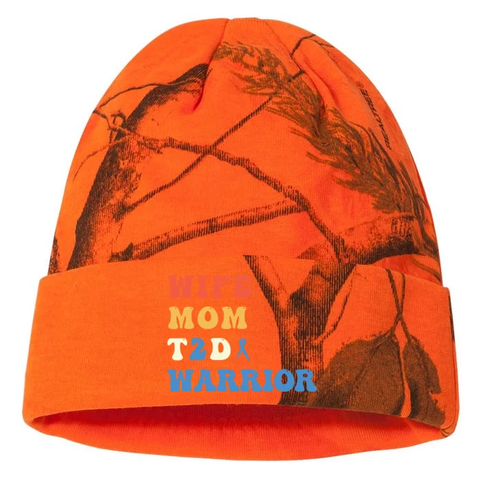 Cool T2d Warrior Type 2 Diabetes Mom Wife Diabetes Awareness Gift Kati - 12in Camo Beanie