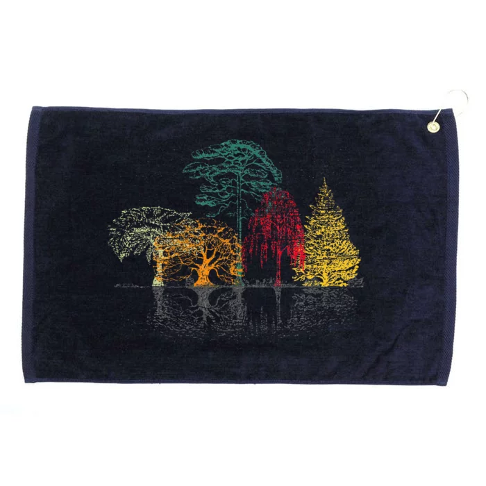 Colorful Trees Wildlife Nature Outdoor Reflection Forest Grommeted Golf Towel