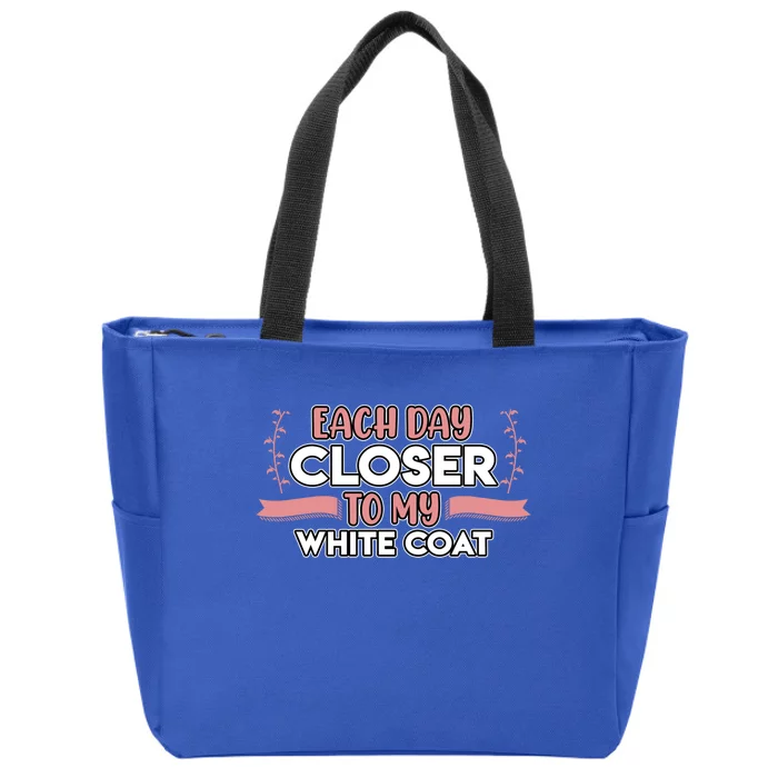 Closer To White Coat Medical School Students Doctor Graphic Gift Zip Tote Bag