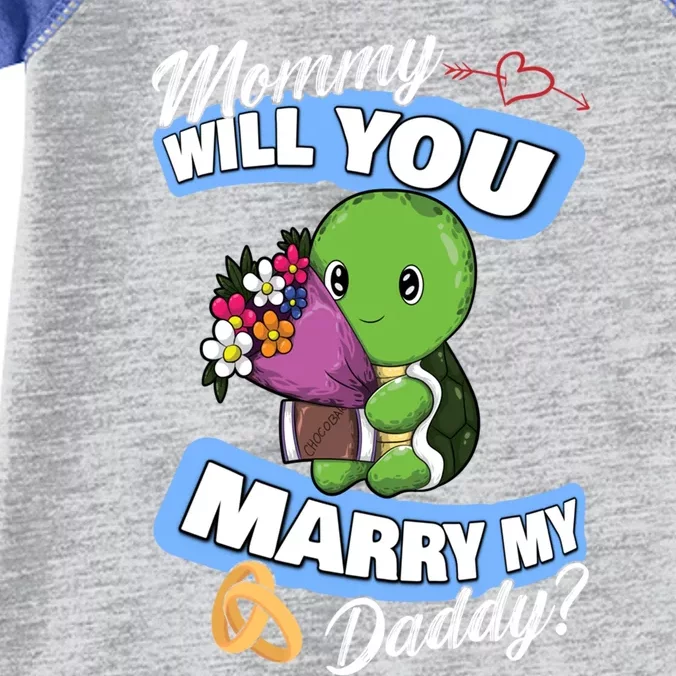 Cute Turtle Wedding Offer Mommy Will You Marry My Daddy Cool Gift Infant Baby Jersey Bodysuit