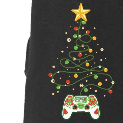 Christmas Tree Winter Theme Video Game Controller Doggie 3-End Fleece Hoodie