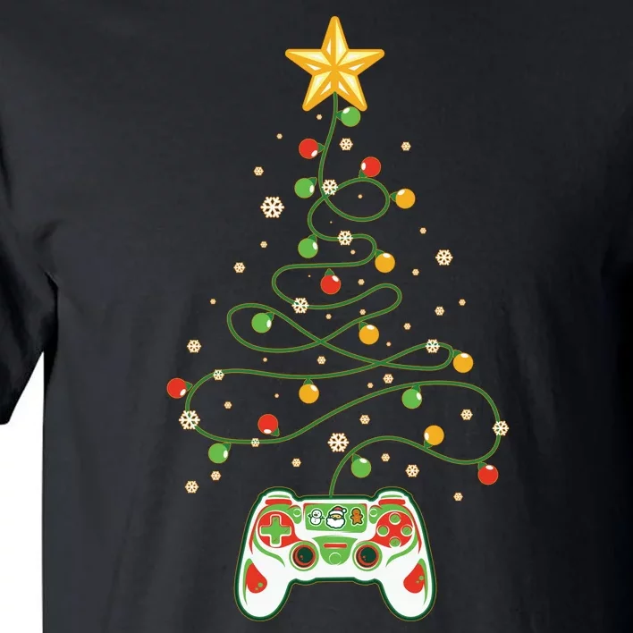 Christmas Tree Winter Theme Video Game Controller Tall T-Shirt