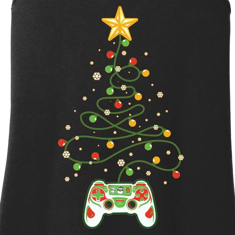 Christmas Tree Winter Theme Video Game Controller Ladies Essential Tank