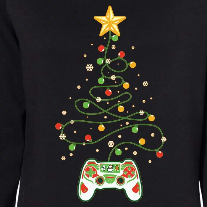 Christmas Tree Winter Theme Video Game Controller Womens California Wash Sweatshirt