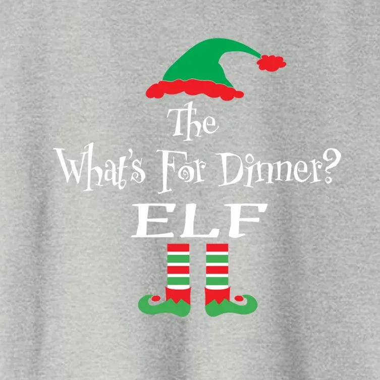 Christmas The WhatS For Dinner Elf Hoody Matching Family Gift Women's Crop Top Tee