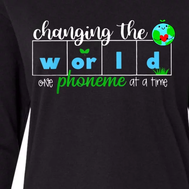 Changing The World One Phoneme At A Time Teacher Womens Cotton Relaxed Long Sleeve T-Shirt