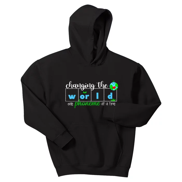 Changing The World One Phoneme At A Time Teacher Kids Hoodie