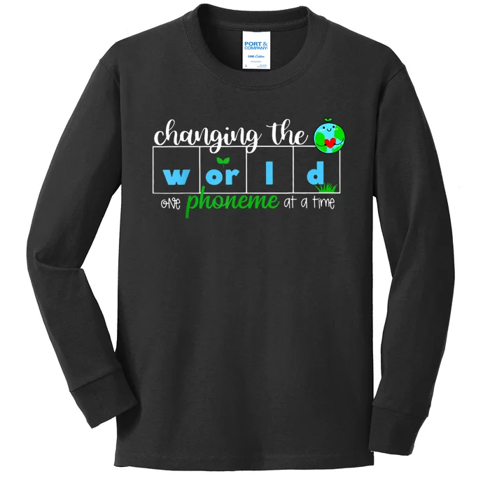 Changing The World One Phoneme At A Time Teacher Kids Long Sleeve Shirt