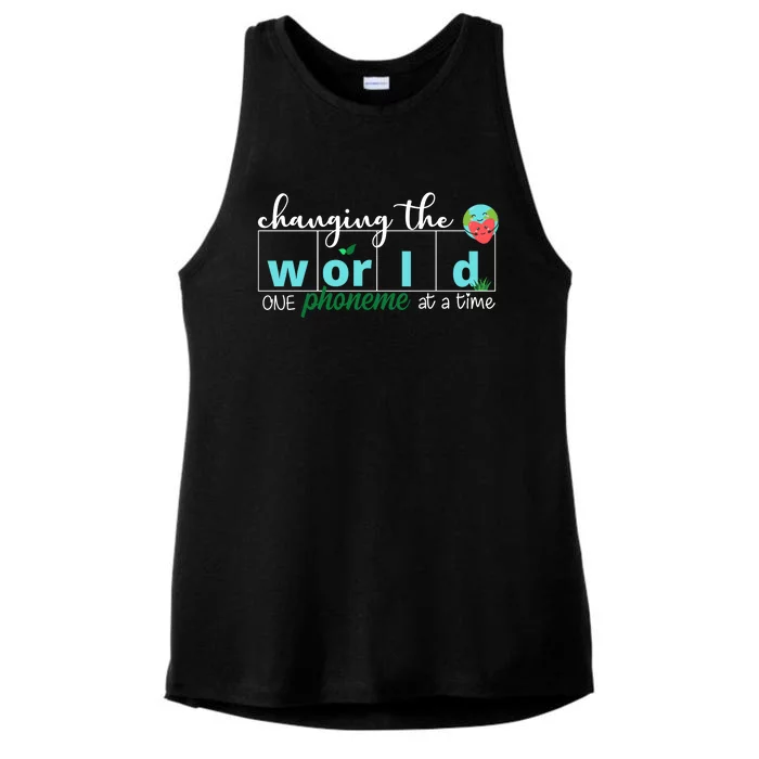 Changing The World One Phoneme At A Time Cute Ladies Tri-Blend Wicking Tank